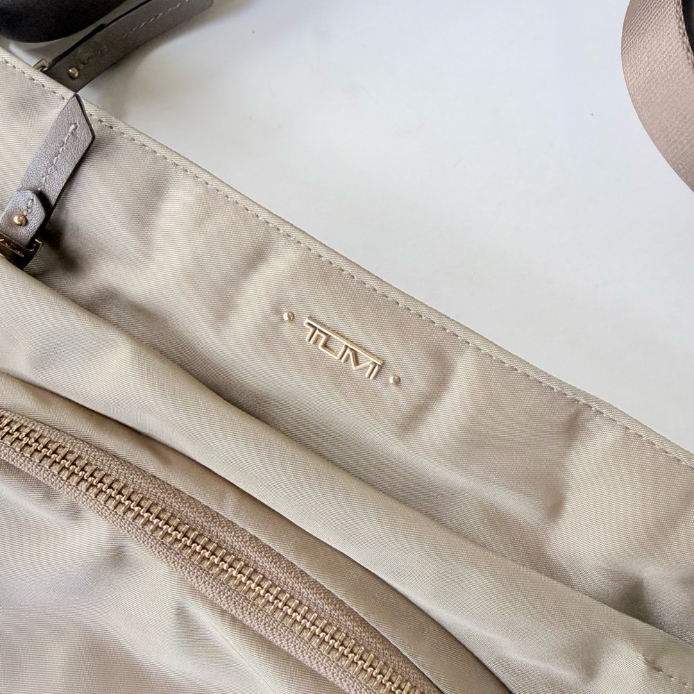 Tumi Voyageur Capri Crossbody Bag in Taupe / Beige / Khaki w/ Gold Hardware - Picture 12 of 16